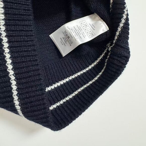 Christian Dior Short-Sleeved Sweater Navy Blue Cashmere and Wool Knit - Picture 10 of 10